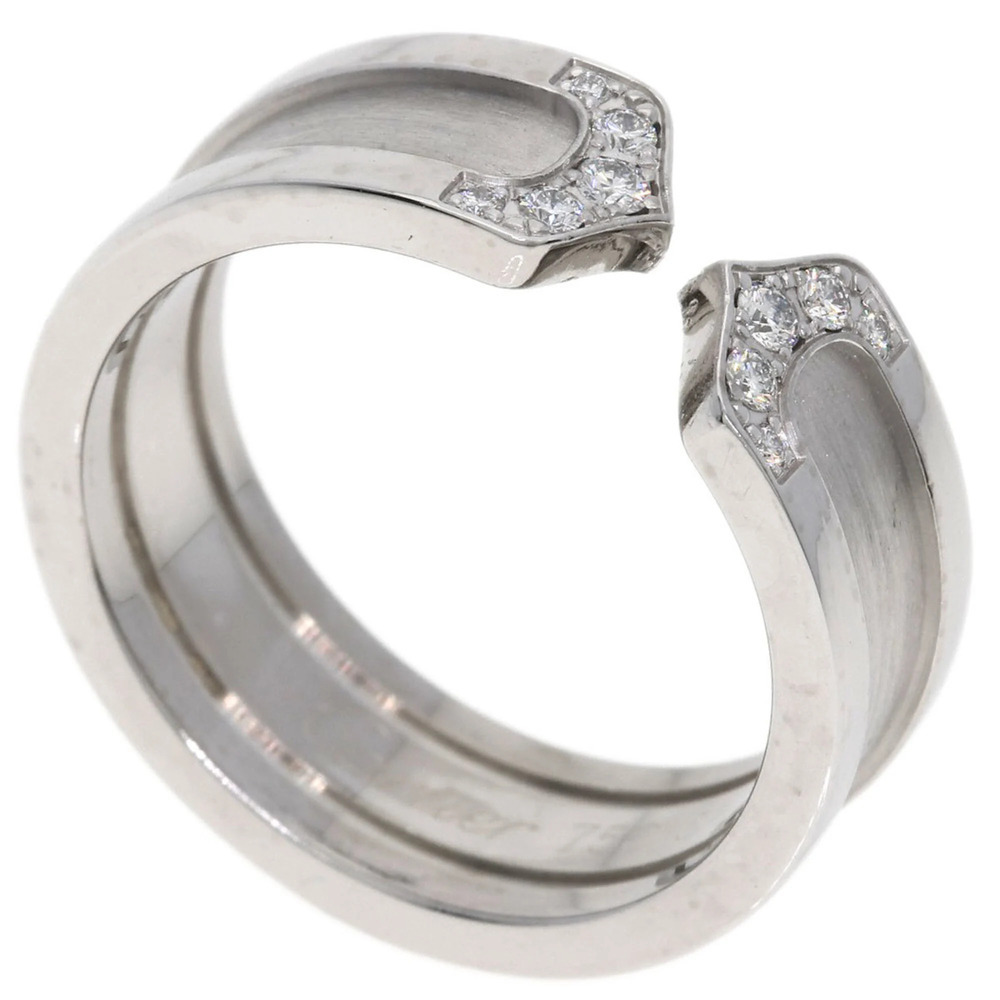CARTIER 18k Silver Diamond Ring #52